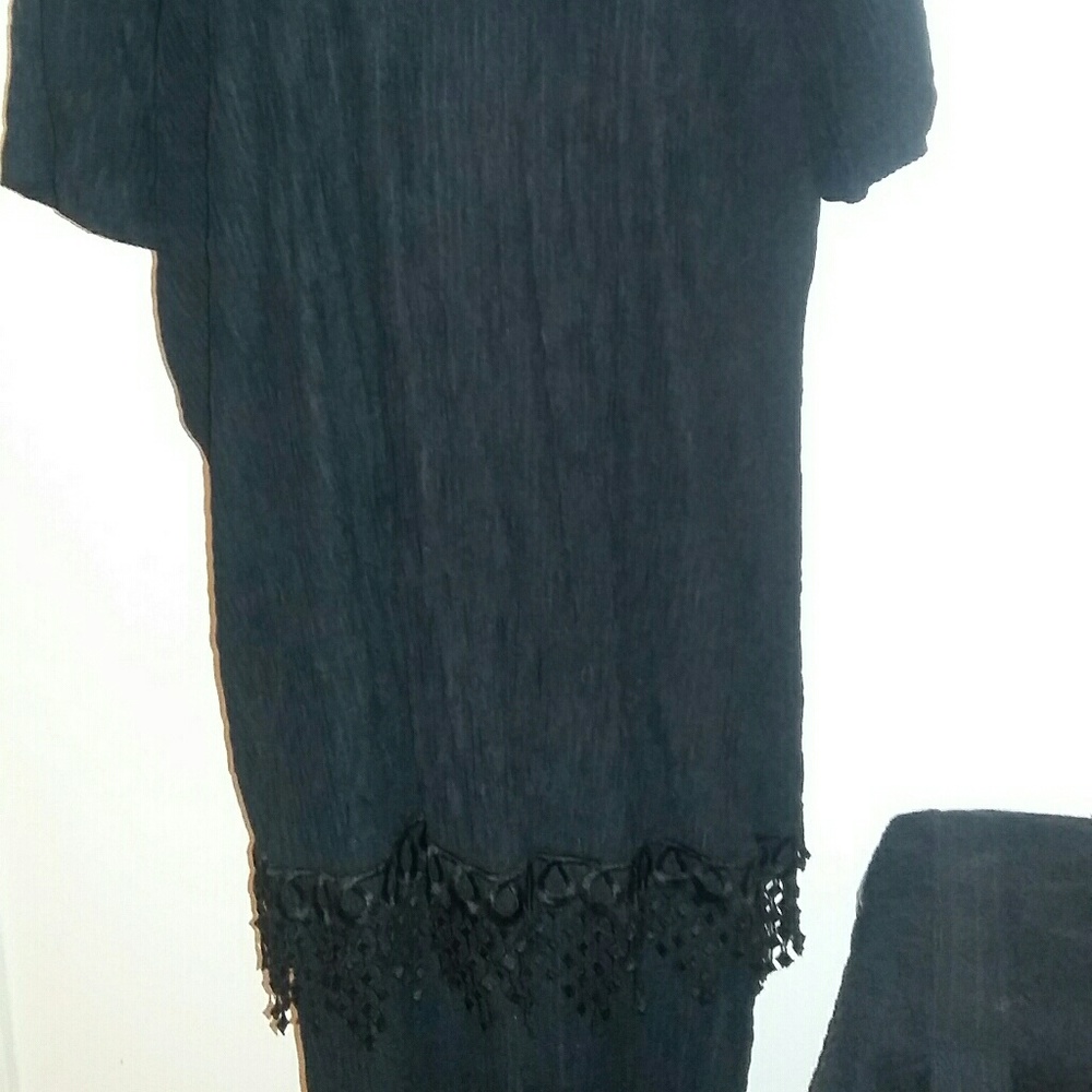 2pc skirt& blouse  Black